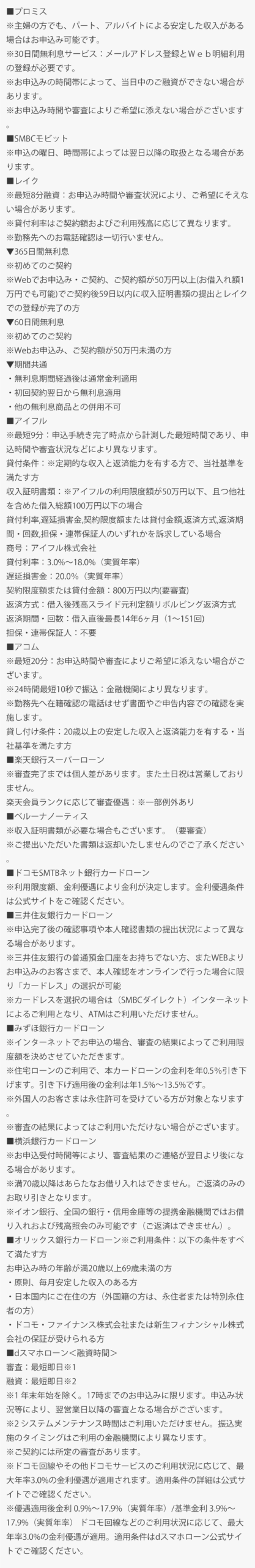 スマートフォン用のローン注釈画像